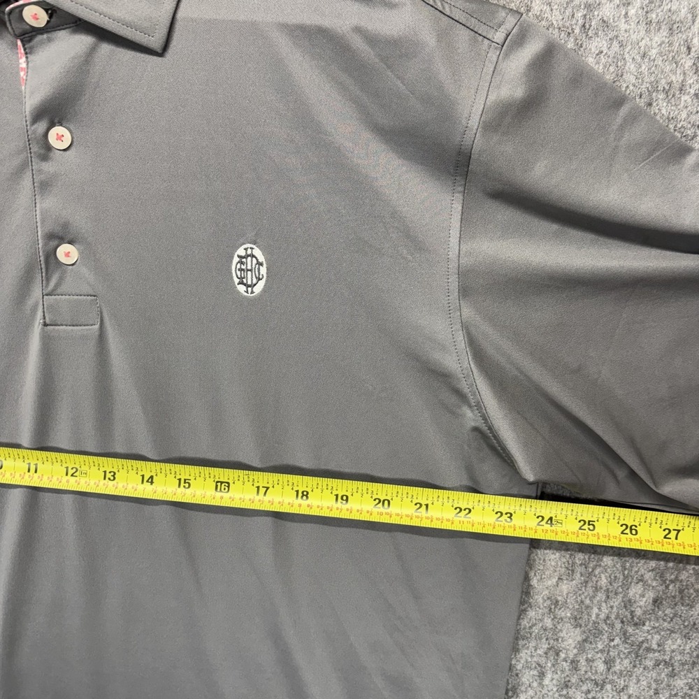 Footjoy Golf Polo Shirt Men's Large Druid Hills Club Gray Short Sleeve Stretch - Picture 4 of 8
